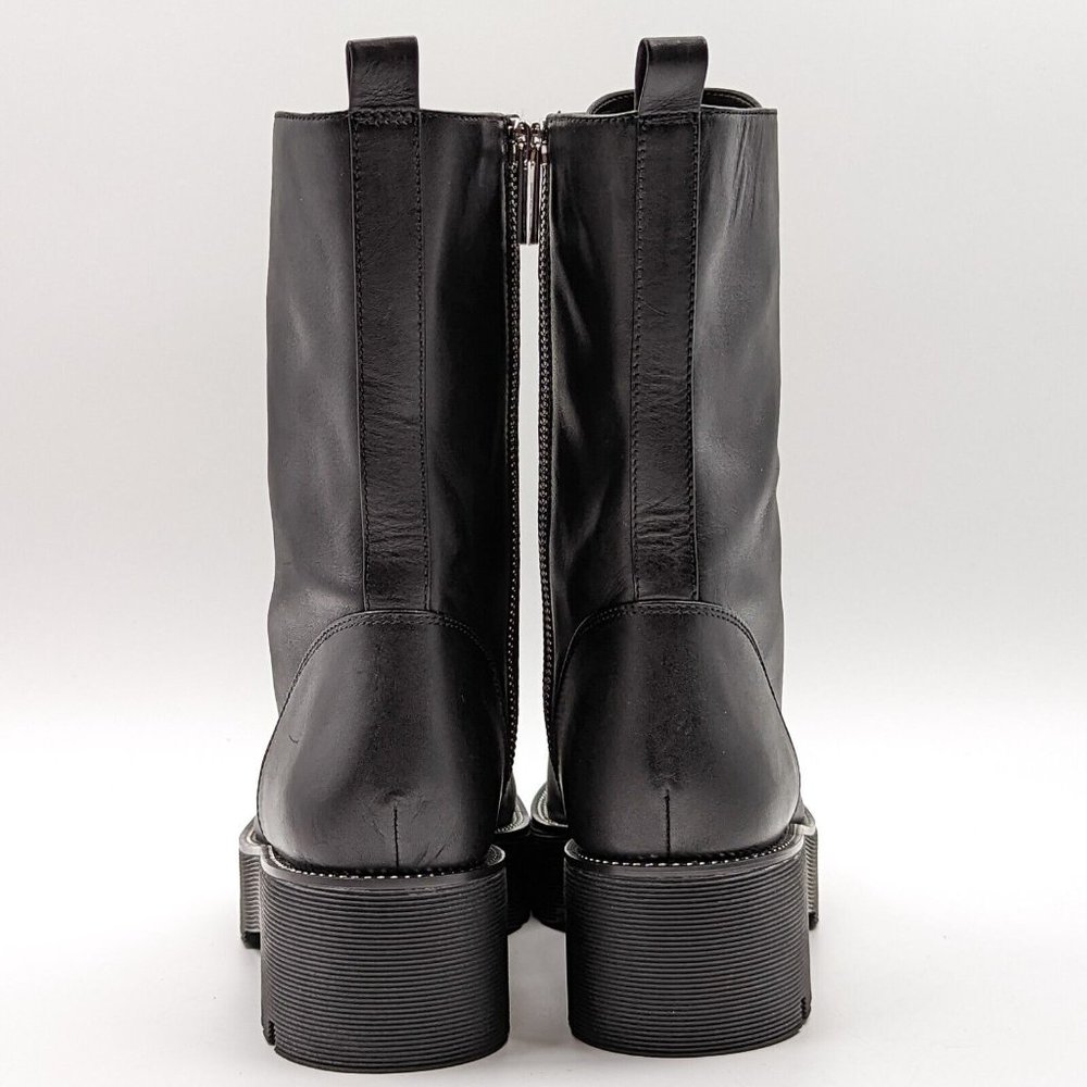 Michael Kors Women Bryce Platform Black Leather Lace Combat Boots US 9.5 M NEW - Picture 3 of 10